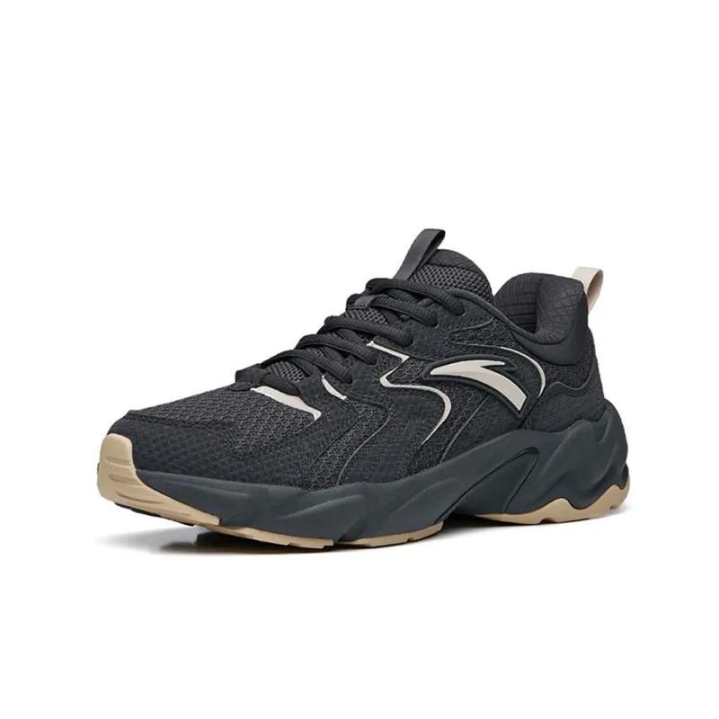Anta Cushioned Anti Slip Wear Resistant Breathable Lightweight Low Top Running Shoes Men's Gray-2