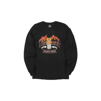 Thrasher Crew Neck Fitted Straight Long-Sleeved T-Shirt Men's Black