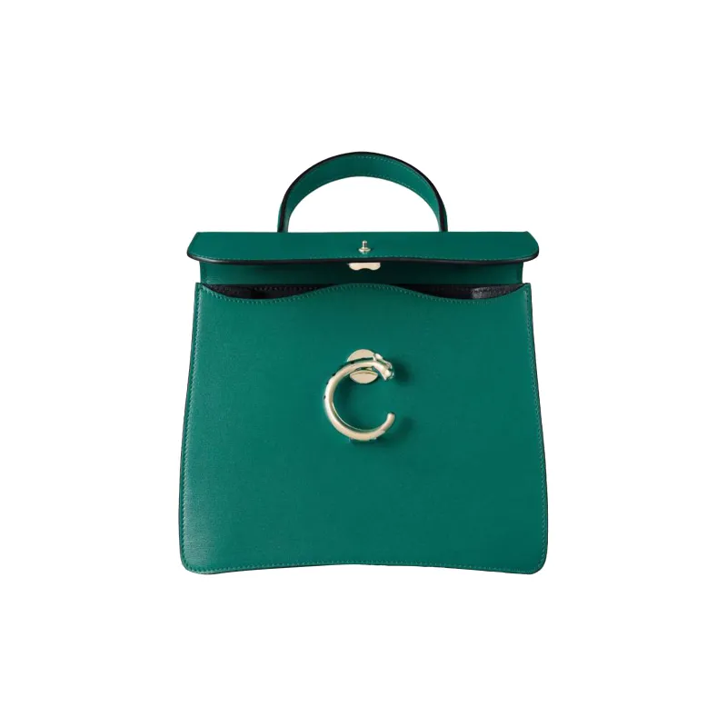 CARTIER Panthère De Cartier Calfskin Shoulder Bag Crossbody Bag Handbag Small Size Women's Green-2