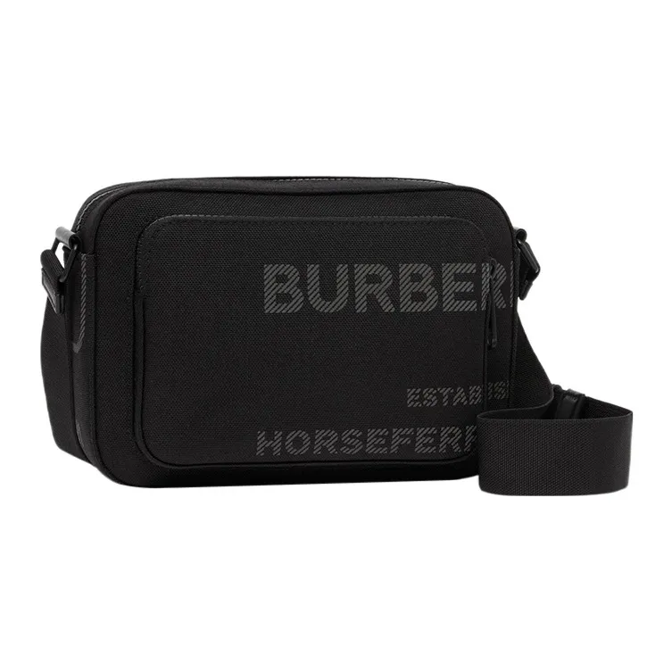 Burberry Horseferry Calfskin Decoration Messenger Bag, Shoulder Bag, Crossbody Bag Regular Men's Black-1