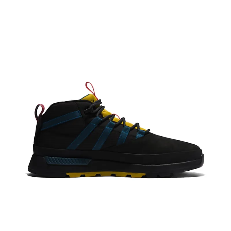 Timberland Euro Trekker Anti Slip Wear Resistant Mid Top Outdoor Shoes Black Blue Yellow-1