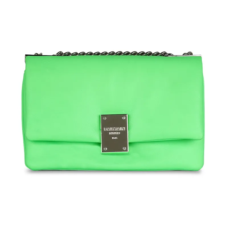 BALMAIN 1945 Leather Shoulder Bag Crossbody Bag Mini Women's Green-0