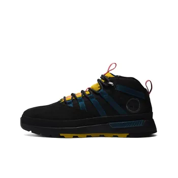 Timberland Euro Trekker Anti Slip Wear Resistant Mid Top Outdoor Shoes Black Blue Yellow