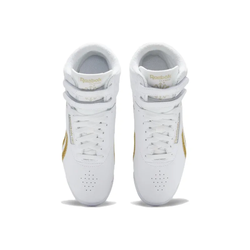 Reebok Women's Freestyle High 'White Gold Metallic Glitter' Women's-4