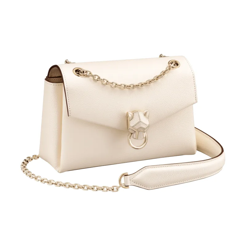 CARTIER Panthère De Cartier Calfskin Shoulder Bag Crossbody Bag Mini Women's White-0