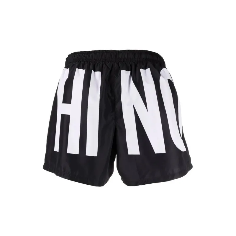 MOSCHINO Logo Print Drawstring Swim Trunks-1