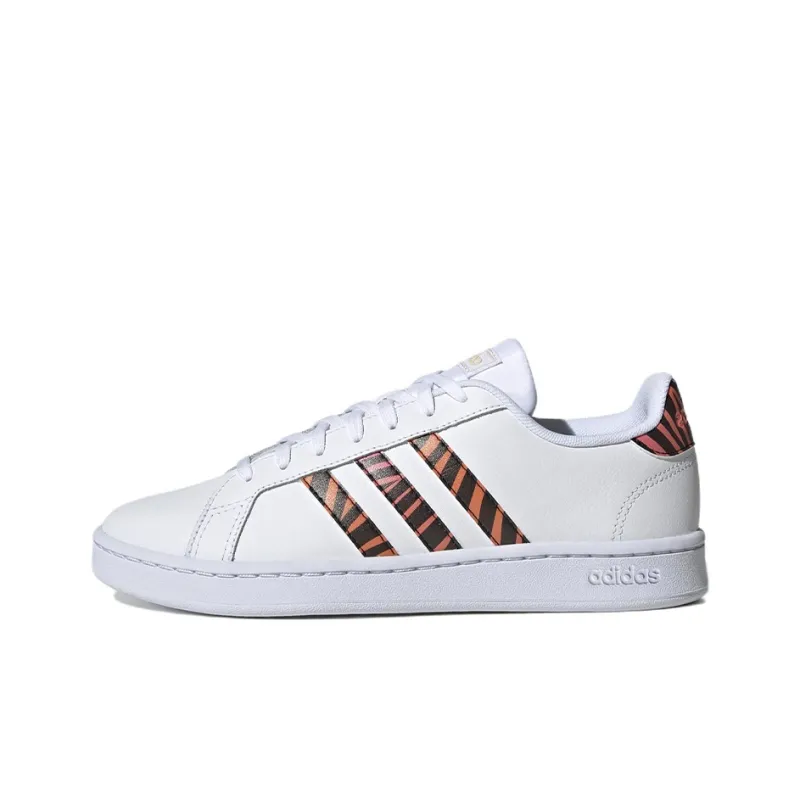 Adidas Neo GRAND COURT Abrasion Resistant Low Top Skateboard Shoes Women's White Black Red-0