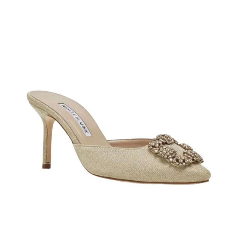 MANOLO BLAHNIK Wrap-toe Slippers Women's Yellow-2