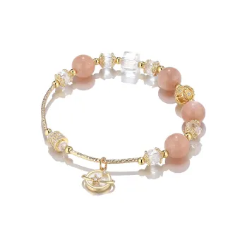 Clect Sunstone Bracelets Women's Pink/Gold