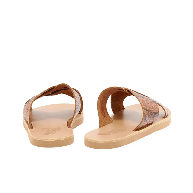 ANCIENT GREEK SANDALS Slide Slippers Men's Brown-4