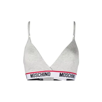 MOSCHINO Logo-Tape V-Neck Triangle Bra