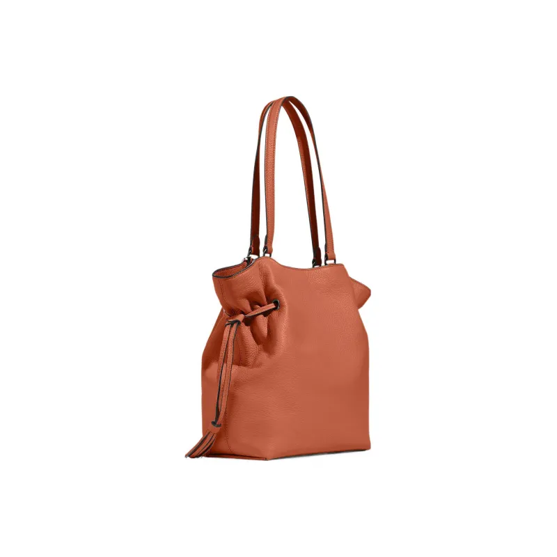 COACH Andy Refined Pebble Leather Tote Bag Shopping Bag Shoulder Bags Women's Sunset Red-1