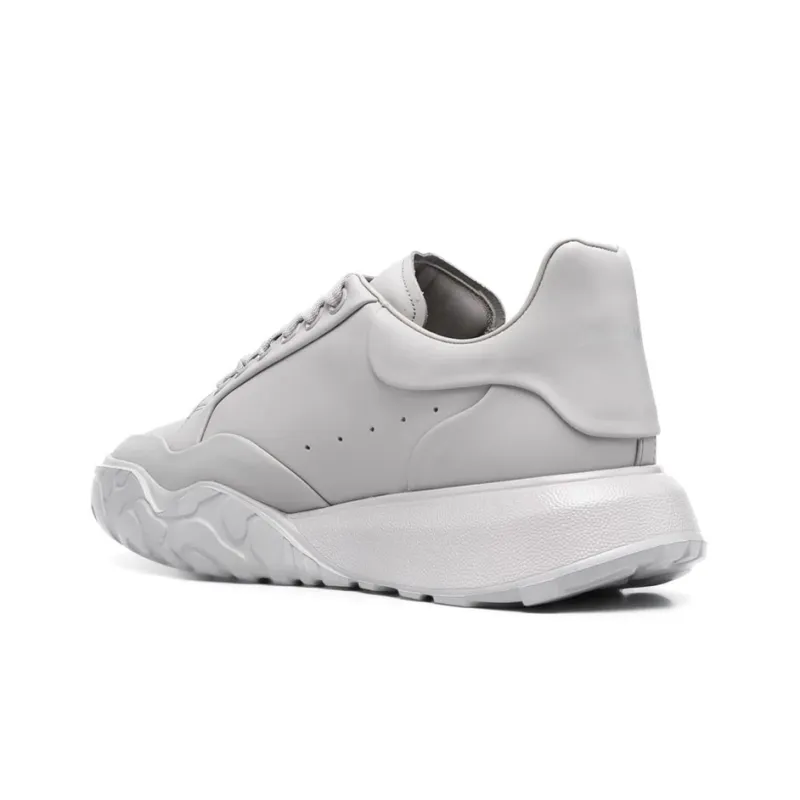 Alexander McQueen Court Trainer Anti Slip And Wear Resistant Breathable Low Top Sports Casual Shoes Men's Gray-3