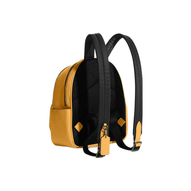 COACH Court Refined Pebble Leather Backpack Small Size Women's Ranunculus Color-1