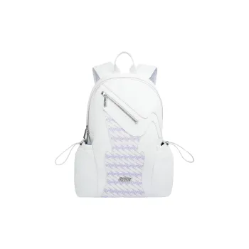 OMTO PVC Bonded Microfiber Synthetic Leather Frog Backpack Medium Size Unisex Cloud Frost White