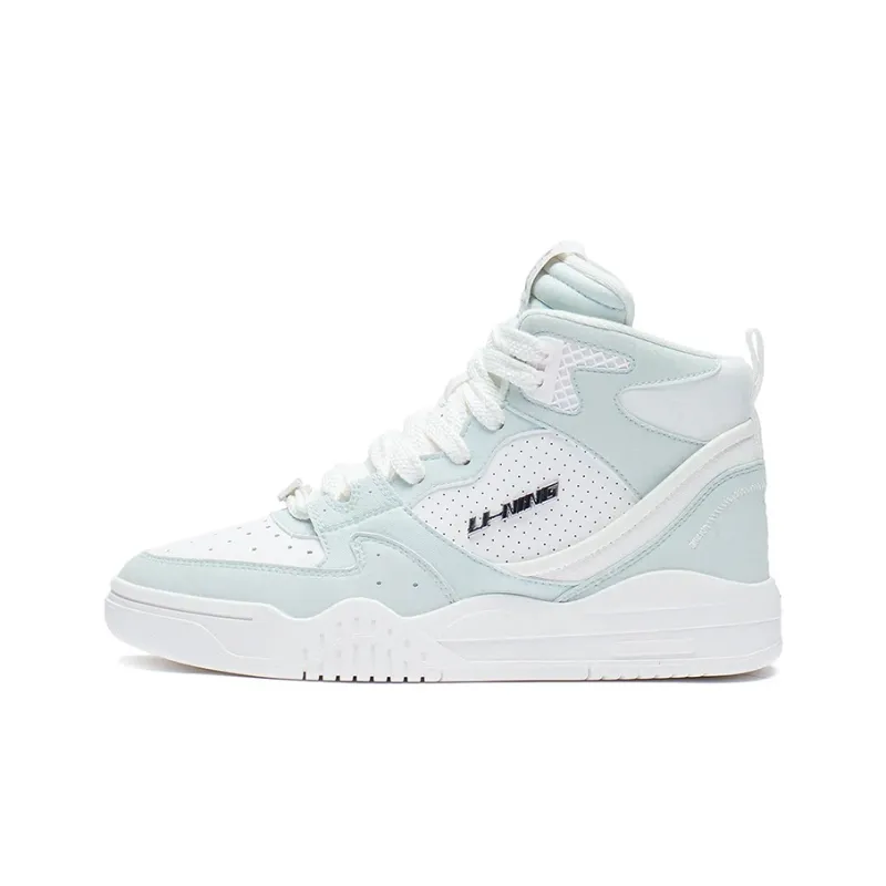 LiNing Yuebai High-Top Sports Casual Shoes Women's Blue White-0