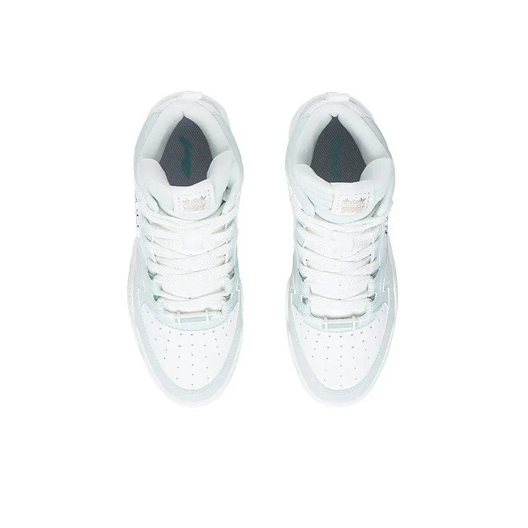 LiNing Yuebai High-Top Sports Casual Shoes Women's Blue White-3