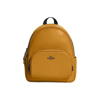 COACH Court Refined Pebble Leather Backpack Small Size Women's Ranunculus Color