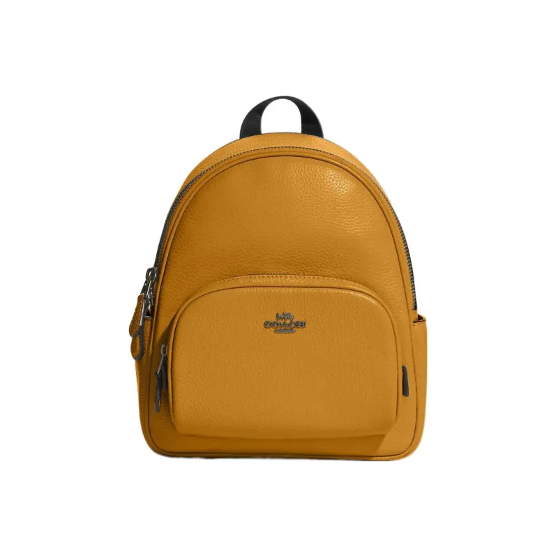 COACH Court Refined Pebble Leather Backpack Small Size Women's Ranunculus Color-0