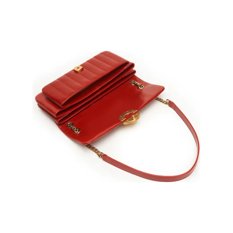 PECO Cow Leather Shoulder Bag, Crossbody Bag Women's Black/Brown/Red-7