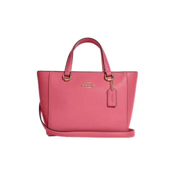 COACH Alice Cross-Stitch Leather Handbag Shoulder Bag Crossbody Bag Small Size Women's Watermelon Red