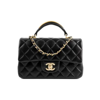 CHANEL 22B Fall And Winter Classic Flap CF Sheepskin Shoulder Bag Crossbody Bag Handbag Regular Women's Black