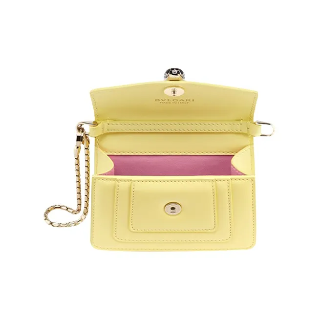 BVLGARI Serpenti Reverse Calfskin Pendant Bag Accessories Women's Yellow-1
