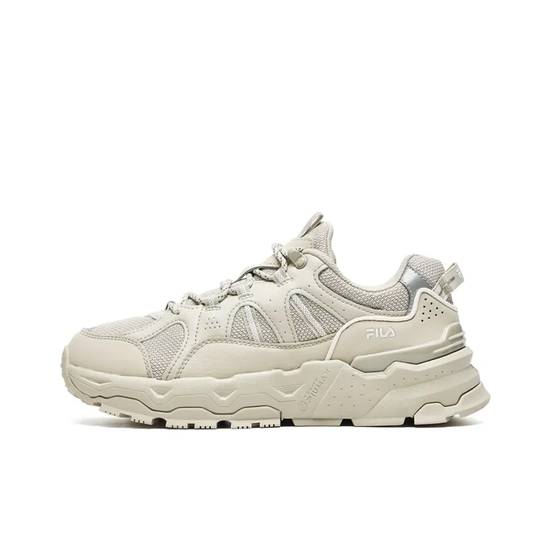 FILA Trek 1S Wear Resistant Low Top Casual Shoes Women's Champagne Silver Gray-0