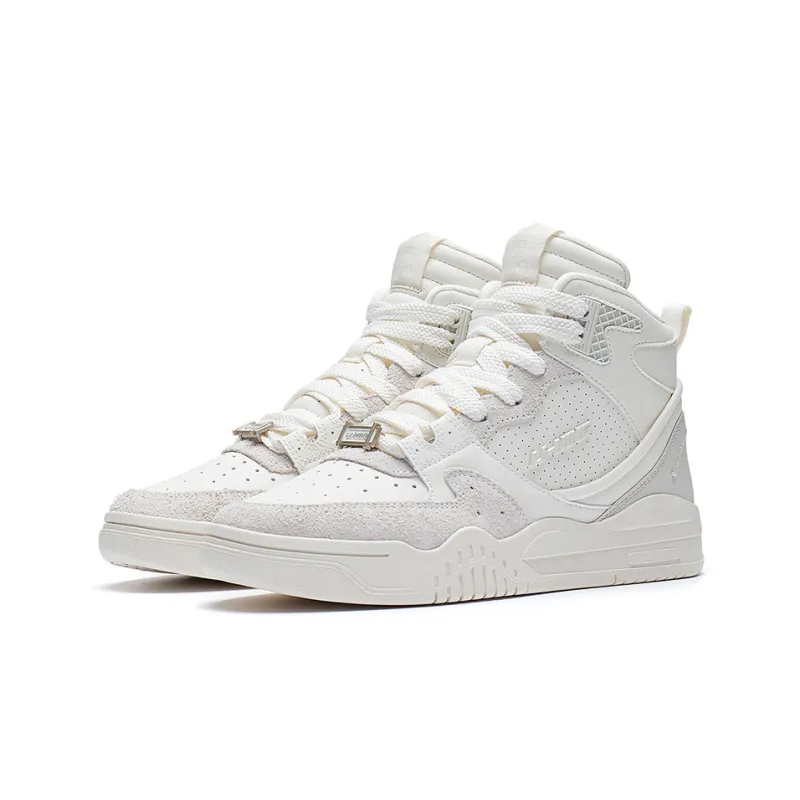 LiNing Yuebai High Top Sports Casual Shoes Women's Ecru-2
