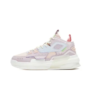Erke Banquet Slip Resistant Cushioning Wear Resistant Mid Top Skateboard Shoes Women's Pink Purple