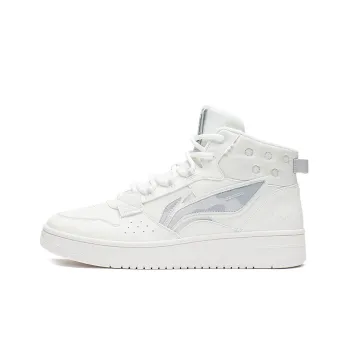 LiNing Yamahara Mountain Frontier Anti Slip Wear Resistant High Top Skateboard Shoes Mist White