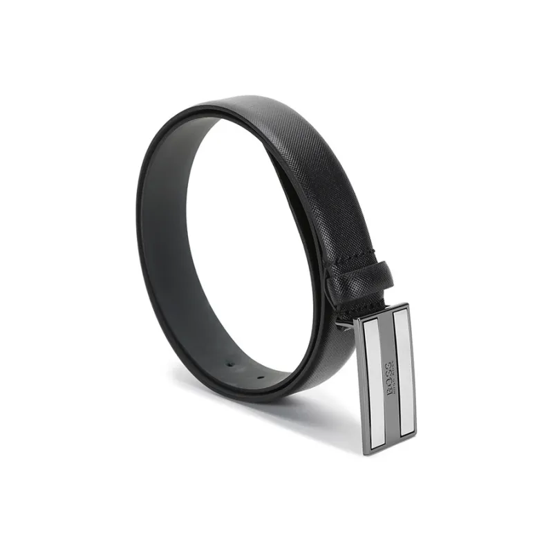 HUGO BOSS Leather Belts Men Black-1