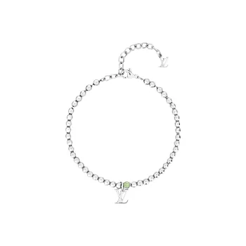 LOUIS VUITTON Nano Beads Metal Crystal Bracelets Men's Silver