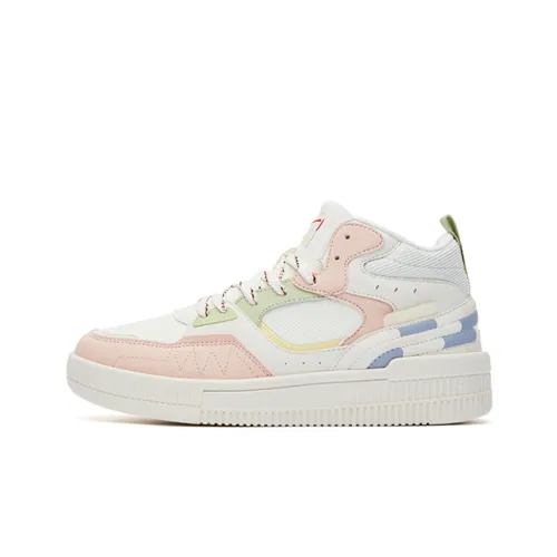 Erke Skateboard Shoes Women's Mid-Top Ivory/Translucent Candy Color