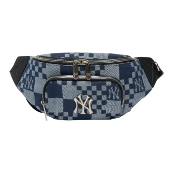 MLB Synthetic Leather Combo Bag Fanny Pack Regular Unisex Denim Blue