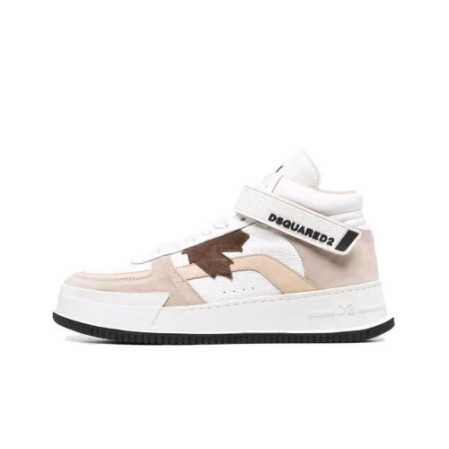 DSQUARED 2 Skateboard Shoes Men Low-Top White Rice