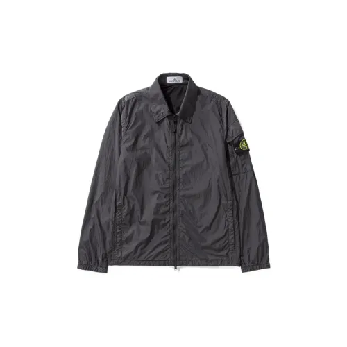 STONE ISLAND Jackets Men Charcoal Gray