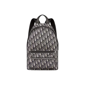 DIOR Jacquard Canvas Backpack Regular Kids' Black