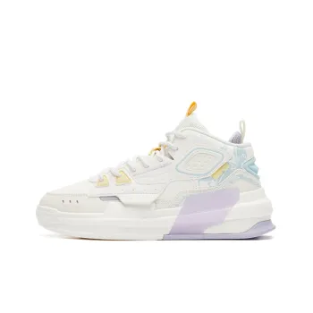 Erke Yeyan Banquet Durable Breathable Mid Top Skateboard Shoes Women's White Purple
