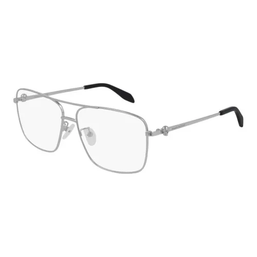 Alexander McQueen Eyeglass Frames Unisex Silver