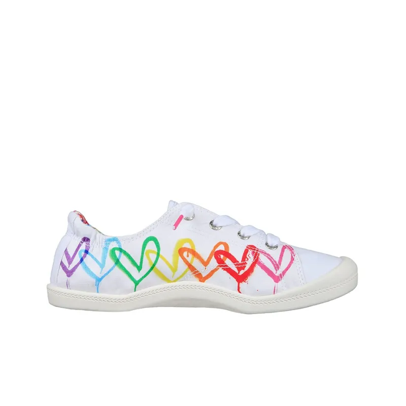 Skechers BEACH BINGO Anti-Slip Wear-Resistant Low-Top Skateboard Shoes Women's White Multicolor-1