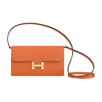 HERMES Constance To Go Epsom Leather Handheld Shoulder Bag Crossbody Bag Women's 93 Orange Orange