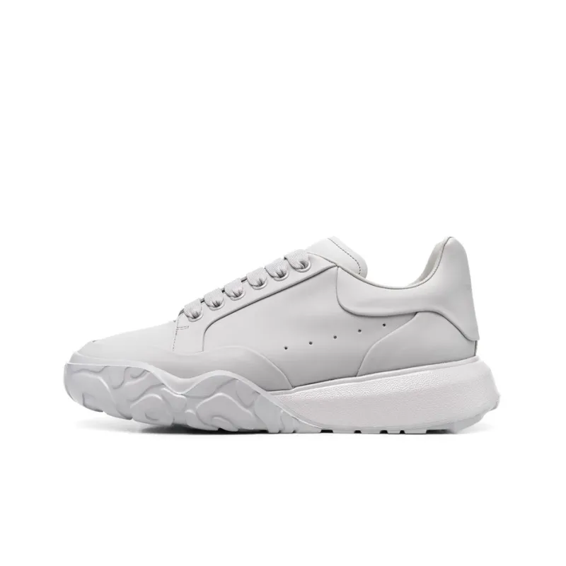 Alexander McQueen Court Trainer Anti Slip And Wear Resistant Breathable Low Top Sports Casual Shoes Men's Gray-0