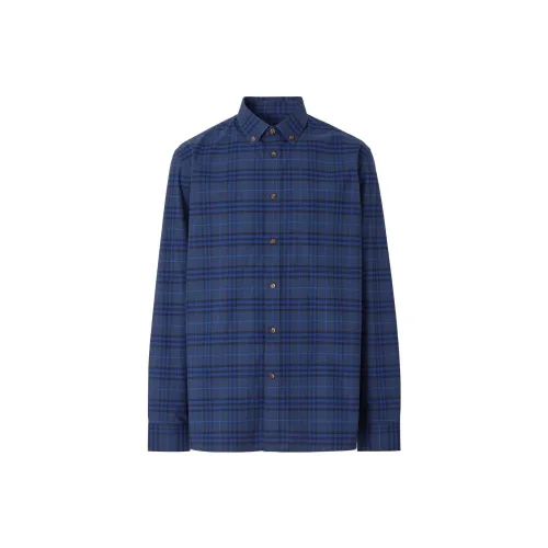 Burberry Shirts Men Ocean Blue