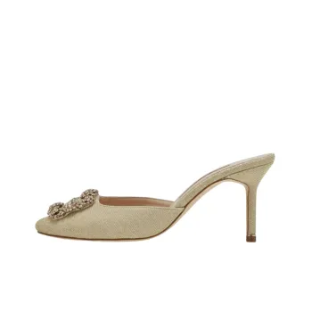 MANOLO BLAHNIK Wrap-toe Slippers Women's Yellow