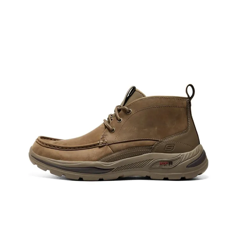 Skechers Arch Fit Motley Cushioning, Slip Resistant, Abrasion Resistant Support Mid Top Casual Shoes Men's Brown-0