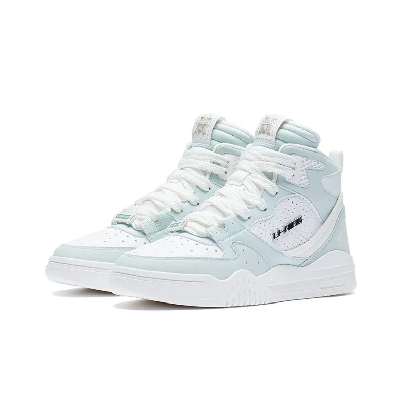 LiNing Yuebai High-Top Sports Casual Shoes Women's Blue White-2
