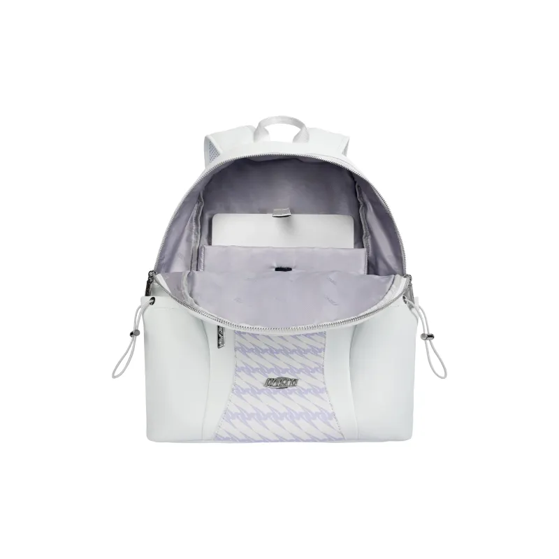 OMTO PVC Bonded Microfiber Synthetic Leather Frog Backpack Medium Size Unisex Cloud Frost White-2