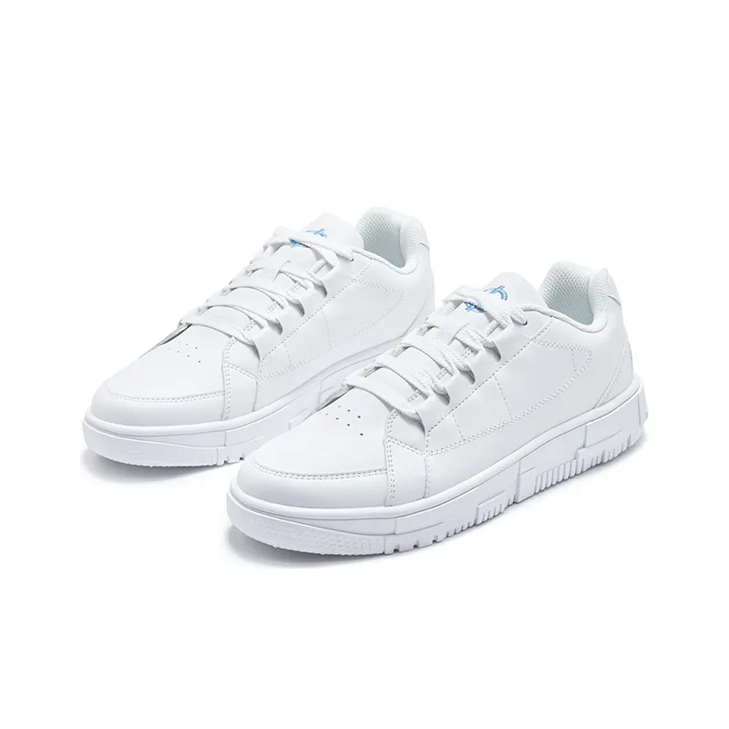 RIGORER Blindly Talking Mouth Replacement Collection Anti-Slip Wear-Resistant Low-Top Skateboard Shoes Men's White Blue-2