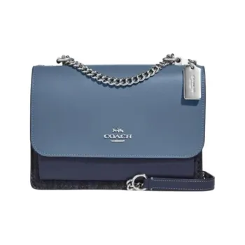 COACH Klare With Cow Leather And Sheepskin Shoulder Bag, Crossbody Bag Small Size Women's Indigo